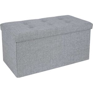 Zitkruk - Zitbank - 80 liter - Opvouwbaar - Belastbaar tot 300 kg - 76 x 38 x 38 cm - Lichtgrijs