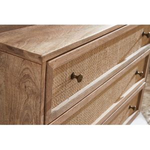 Rootz Dressoir - Massief Mangohout - Handgemaakt - Ladekast - Houten Kast - 80 x 75 x 40 cm - Bruin - Industrieel