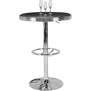 Rootz Bartafel - American Diner - Bistrotafel - Hoge Tafel - Statafel - Zwart - Aluminium