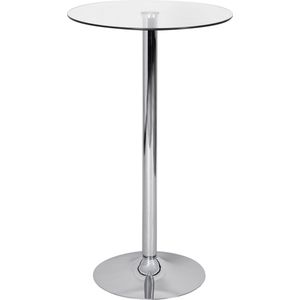 Statafel - Bistrotafel - Glazen Statafel - Glas - Rond - Chroom
