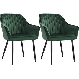Eetkamerstoelen - Keukenstoelen - fauteuils - Lounge stoelen - Set van 2 - Groen
