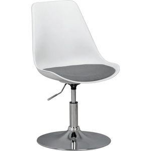 Rootz Fauteuil - Draaifauteuil - Wachtkamerstoel - Eetkamerstoel - Bezoekersstoel - Draaistoel - Stof - Wit/Grijs