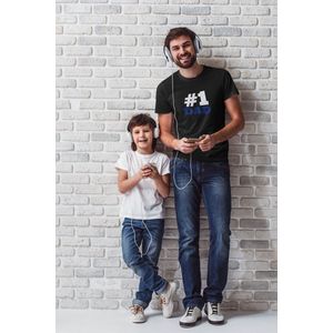 Shirt - #1 Dad - Wurban Wear | Grappig shirt | Vaderdag | Unisex tshirt | Voetbal | Verjaardagscadeau | Wit
