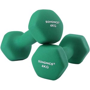 Rootz Dumbbells - Dumbbell Set - Set Van 2 - 2 x 4 Kg - Dumbbells - Vinyl - Gietijzer - Groen