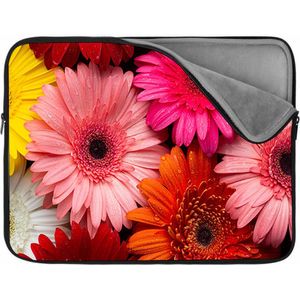 Laptophoes 17 inch | Bloemen | Zachte binnenkant | Luxe Laptophoes | Kwaliteit Laptophoes met foto