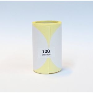 Blanco Stickers op rol 100 stickers 100mm wit