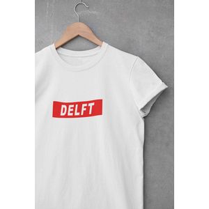 Shirt - Delft - Wurban Wear | Grappig shirt | Leuk cadeau| Unisex tshirt | Nieuwe kerk | Grachten | Wit & Zwart