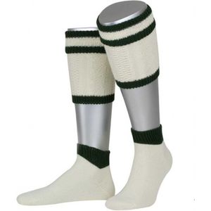 Benelux Wears - Tiroler Kousen - Wit Groen / Sokken voor volwassenen - Maat / 45-46 (EU) - Oktoberfest