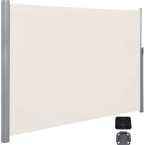 Zijluifel - Zonwering - Inkijkbescherming - Uitschuifbaar - Aluminium - Polyester - Taupe/Beige/Grijs - 1,6/1,8/2 x 3,5/4 m