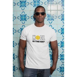 Shirt - Hodl is the way - Wurban Wear | Grappig shirt | Crypto | Unisex tshirt | Boeken | Valuta | Ethereum | Blockchain | Meme | Trading | Hodl | Wit & Zwart