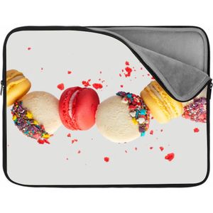 Laptophoes/ Tablethoes 8 inch | Macarons | Zachte binnenkant | Luxe Laptophoes | Kwaliteit Laptophoes met foto