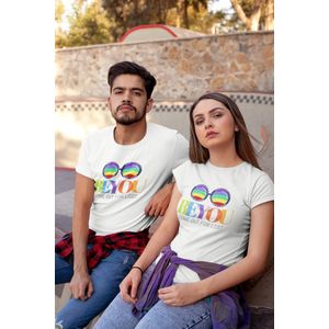 Shirt - Be you - Wurban Wear | Grappig shirt | Pride | Unisex tshirt | Pride vlag | Regenboog vlag | LGBTQ | Make up | Gay | Liefde | Wit