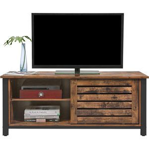 Vasagle- TV Meubel Tv-meubel Lance 2 schuifdeuren - 110cm - Bruin; Zwart