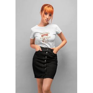 Shirt - Friends not food - Wurban Wear | Grappig shirt | Vegan | Unisex tshirt | Dieren | Dierenvriend | Vegan kookboek | Wit & Zwart