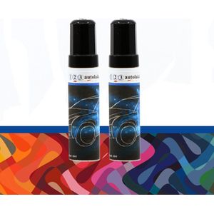 Lakstift Autolak VOLVO Kleurcode 130-1 - MYSTIC SILVER-MET. - 12ml + Lakstift BLANKE LAK - 12ml