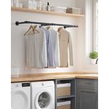 Songmics - Denkey - Wandkledingroede - Zwart - 170 x 30,4 x 7 cm - Metaal