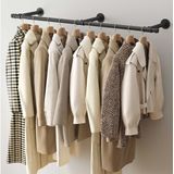 Songmics - Denkey - Wandkledingroede - Zwart - 170 x 30,4 x 7 cm - Metaal