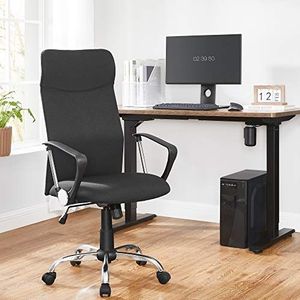 Ergonomische draaistoel met gewatteerde zitting, belastbaar tot kg, zwart