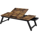 Laptop Bureau - Bruin - Verstelbaar - Kantelbaar Bovenblad - In Hoogte Verstelbare Poten