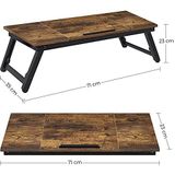 Laptop Bureau - Bruin - Verstelbaar - Kantelbaar Bovenblad - In Hoogte Verstelbare Poten