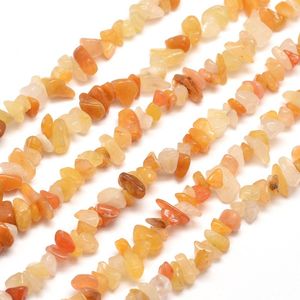 Natuurstenen kralen, Gele Jade chipkralen 5-8mm. Per rondgeregen snoer van ca. 80cm !