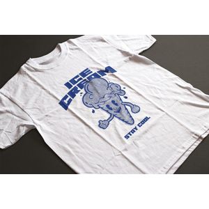 Shirt - Ice cream - Wurban Wear | Grappig shirt | Dieet | Unisex tshirt | Fast food | Airfryer | Sport | Verwenpakket | Wit