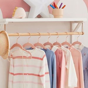 Relaxdays Metal Hangers Set of 6, Space Saving, Rotatable Hooks, Cabinet Organizer, Multi-Clothes Brackets, 26 cm, White
