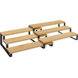 Bamboe - Kruidenrek Set van 2 - Bruin - Uitbreidbaar - Natuurlijk Bamboe en Staal