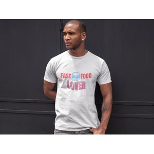 Shirt - Fast food lover - Wurban Wear | Grappig shirt | Dieet | Unisex tshirt | Fast food | Airfryer | Sport | Verwenpakket | Wit