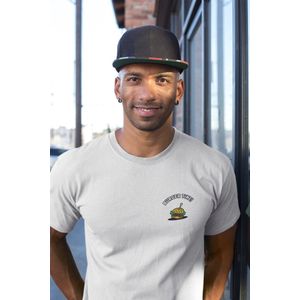 Shirt - Burger time - Wurban Wear | Grappig shirt | Dieet | Unisex tshirt | Fast food | Airfryer | Sport | Verwenpakket | Wit, Zwart & Rood