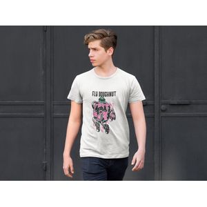 Shirt - Fly doughnut - Wurban Wear | Grappig shirt | Dieet | Unisex tshirt | Fast food | Airfryer | Sport | Verwenpakket | Wit
