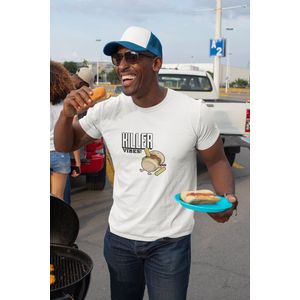 Shirt - Killer vibes - Wurban Wear | Grappig shirt | Dieet | Unisex tshirt | Fast food | Airfryer | Sport | Verwenpakket | Wit & Zwart