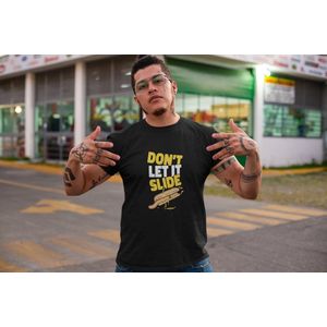 Shirt - Don’t let it slide - Wurban Wear | Grappig shirt | Dieet | Unisex tshirt | Fast food | Airfryer | Sport | Verwenpakket | Wit & Zwart