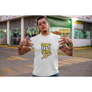 Shirt - Don’t let it slide - Wurban Wear | Grappig shirt | Dieet | Unisex tshirt | Fast food | Airfryer | Sport | Verwenpakket | Wit & Zwart