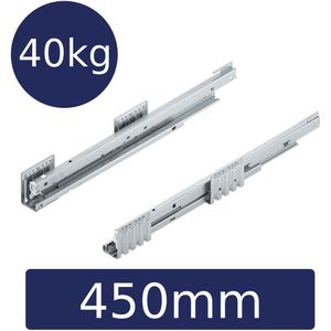 MERIVOBOX 40kg Ladegeleider- set L R, 450mm, BLUMOTION/TIP-ON BLUMOTION Kleur: verzinkt