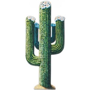 Decoratie cactus groot 2 stuks - Western decoraties - Tropische versiering - Themafeestdecoraties