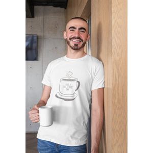 Shirt - Have a not so bad day - Wurban Wear | Grappig shirt | Koffie | Unisex tshirt | Koffiezetapparaat | Koffiebonen | Wit