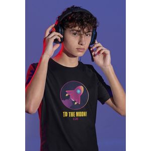 Shirt - To the moon - Wurban Wear | Grappig shirt | Gaming | Unisex tshirt | Wit & Zwart