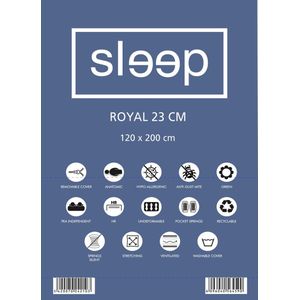 Tweepersoonsmatras Royal 120x200x23cm - pocketveren