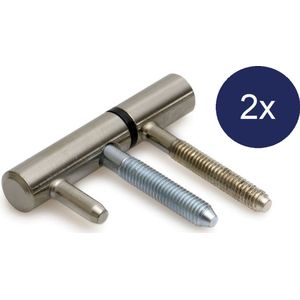 Inboorpaumelle - Vernikkeld - 14mm - Voor Houten Kozijn - 2 Stuks