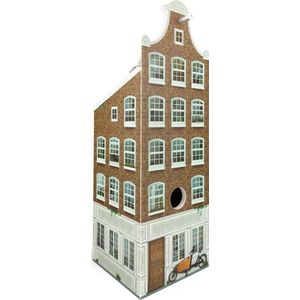 Milieuvriendelijk Vogelhuisje - Amsterdams Grachtenpand Handgemaakt - L15 x B15 x H45,5 cm
