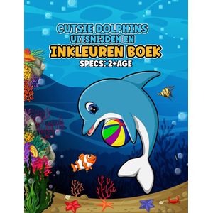 HugoElena - Cutsie Dolphins - Uitsnijden en inkleuren boek - leeftijd 2+ - 40 paginas