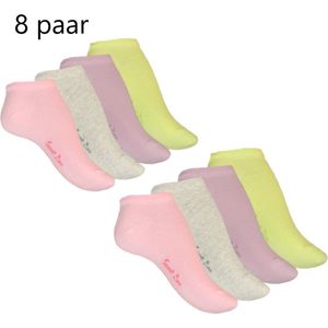 8 paar sneaker sokken sport kousen dames pastelkleuren MAAT 39-42