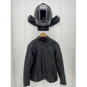 Helmhouder de Luxe - zwart - voor helm - kleding - en handschoenen - incl. montagemateriaal - Vaderdagtip - cadeau voor Vaderdag