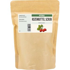 Gezichtsscrub 100 % Natuurlijk & Puur - 250gr - Gemaakt van Gemalen Rozenbottelzaden - Rijk aan Vitamines A en C - Gezichtsscrub Vrouwen en Mannen - Geschikt als Scrub voor zowel Gezichtsreiniging als Lichaam - Natuurlijk Rozenbottel Scrub