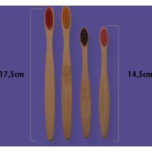 Bamboe tandenborstels familie set (4st) - Gratis verzending - Bamboo - Tandenborstels voor het hele gezin - Duurzaam en milieuvriendelijk - Perfect voor dagelijks gebruik - Eco-vriendelijke - Bamboo Tandenborstel - Kindertandenborstel