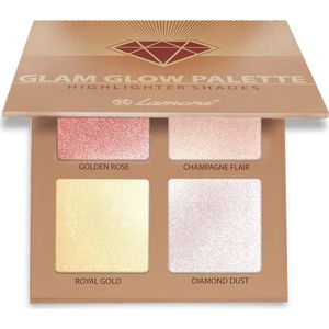 Vegan Highlighter Kit met Spiegel - 4 Hypoallergene Shimmer Tinten