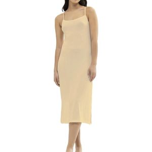 Gaubert Bamboe Onderjurk - Extra lang - Lange onderjurk met smalle bandjes - Wit - Zwart - Huidskleur  - Beige
