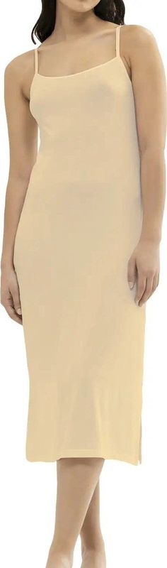 Gaubert - Bamboe Onderjurk - Beige - Extra Lang - Lange Onderjurk met Smalle Bandjes