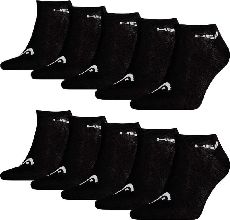 Head - Sneaker Sokken - Zwart - 10 Paar - Enkel Sokken